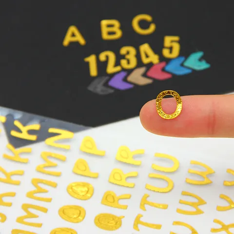 Gold Silver Foil Number Letter Stickers Laser Adhesive Decals For DIY Scrapbooking Album Journal Diary Office Craft Supplies