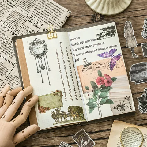 Vintage Αυτοκόλλητα Χαρτιού Washi για Journaling DIY Βοτανικό Λουλούδι Πεταλούδα Διακοσμητικά Αισθητικά Αυτοκόλλητα για Scrapbooking