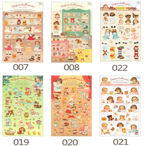 Sweet Cartoon Paper Doll Transparent Sticker Cute Girl Animal Printed Deco Stickers For Journal Scrapbook Diary Album Decoration Stationery