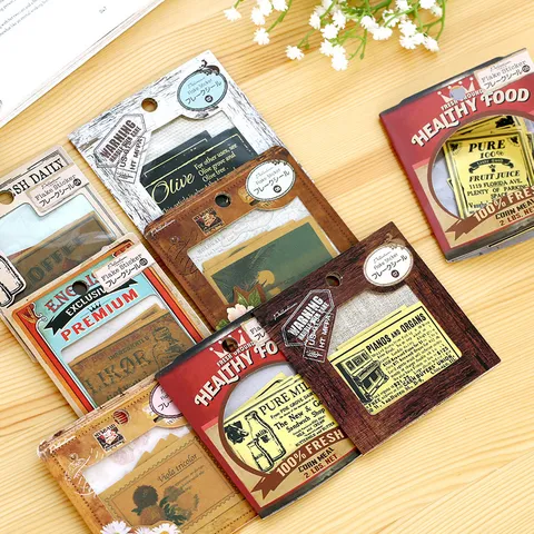 Autocollants Scrapbooking Vintage Pack Papier Rétro Journaling Décoratif Étiquette Flake Sticker Pour Album Bricolage Journal