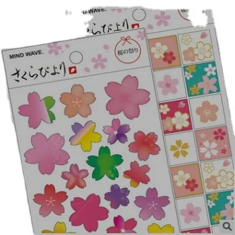Pegatinas para Diario de Estilo Japonés Flor de Cerezo Papel Washi Flores Decorativas Gatos Álbum de Recortes Pegatina de Manualidades