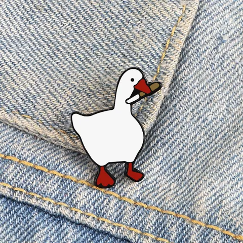 Creative Cartoon Animal Alloy Enamel Brooch Pin Cute Mischievous Duck Goose Metal Badge Costume Denim Shirt Accessories For Backpack Jacket Gift