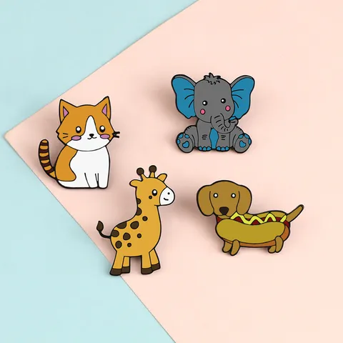 Cute Cartoon Animal Alloy Brooch Pins Colorful Enamel Badge Pin Lapel Button For Backpack Clothing Students Gifting Unisex Jewelry