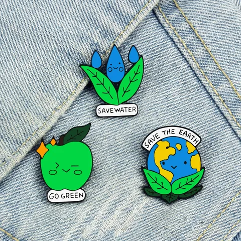Charms Broches Écologiques en Alliage de Zinc Émaillé Terre Goutte d'Eau Pomme pour Chaussures de Jardin Plage Accessori de Décoration DIY Bijoux Unisexe