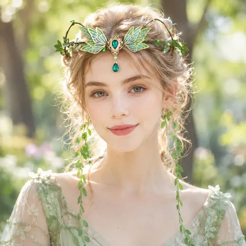 Wald Elfen Stil Strass Blatt Krone Stirnband Lang Quaste Stirn Anhänger Haarband Bohemian Hochzeit Party Damen Haarschmuck