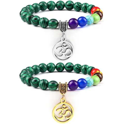 Vintage Legering Om Bedel Kralen Armband Set Voor Heren Dames Unisex Etnisch Chakra Yoga Lavasteen Streng Polsband Mode Handsieraden Cadeau