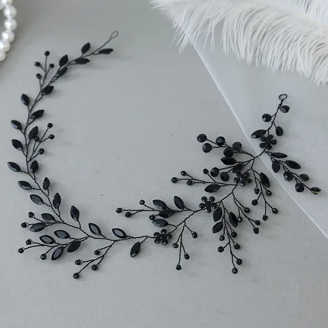 Rhinestone Vine Hair Band Fashion Handmade Alloy Crystal Headband Wavy Braided Headpiece Wedding Party Accessories For Women
