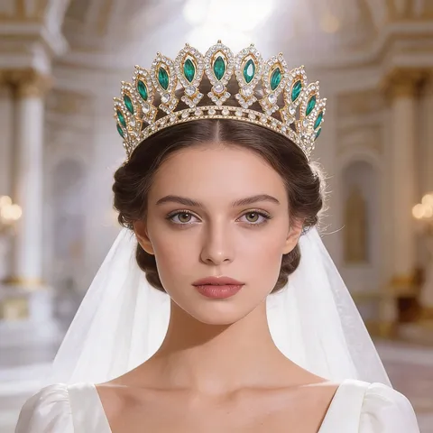 Baroque Luxurious Rhinestone Bridal Crown Full Round Tiara Wedding Headpiece For Women Banquet Party Hair Accessories Dress Jewelry