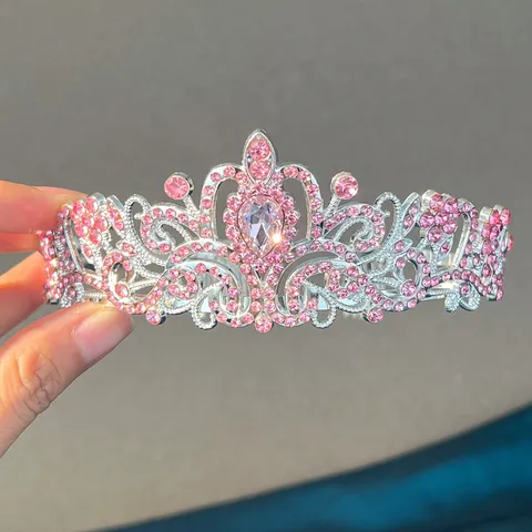 Corona de Aleación de Moda Strass Tocado de Novia Princesa Tiara Peine para el Cabello Diadema para Mujeres Cumpleaños Despedida de Soltera Decoración Tiara