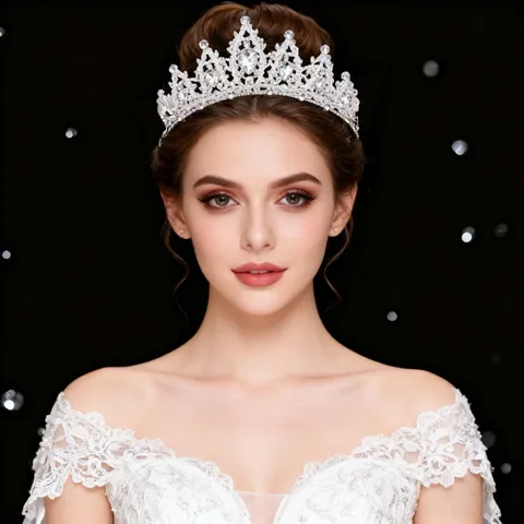 Barock Brautkrone Strass Wassertropfen Tiara Legierung Kopfschmuck Prinzessin Haarschmuck Für Hochzeitskleid Party Damen