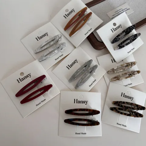 Minimalist Acetate Hair Clip Marble Pattern Hollow Duckbill Clip Elegant Hair Accessories For Women Daily Styling Hair Pin