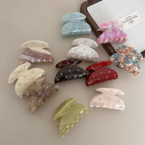 Candy Color Korean Acetate Hair Claw Clip Medium Half Circle Retro Simple Cute Colorful Hair Accessories For Women Styling