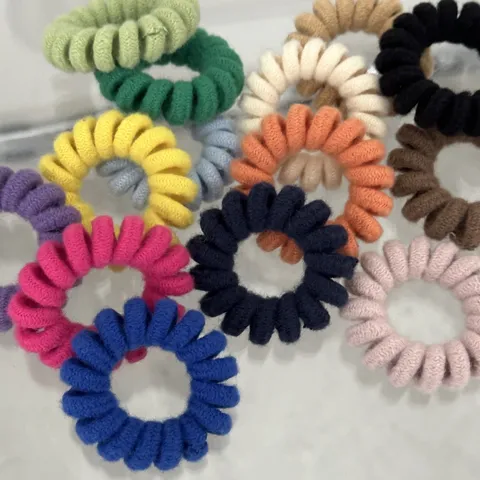 Candy Color Telephone Cord Hair Ties Elastic Spiral Hair Ropes Simple Daily Hair Accessories For Women Ponytail Holder
