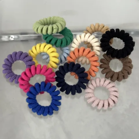 Candy Color Telephone Cord Hair Ties Elastic Spiral Hair Ropes Simple Daily Hair Accessories For Women Ponytail Holder