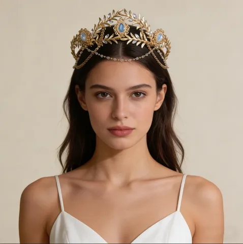 Coiffure Couronne De Mariée Feuille Dor Bohème Chaîne De Front En Strass Exotique Bijoux De Cheveux À Gland Pour Mariage Photographie Femme