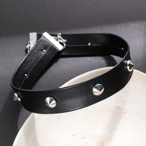 Punk Gothic Spiked Rivet Choker Necklace PU Leather Bracelet Dark Hip Hop Egirl Choker Fashion Jewelry For Women Girls