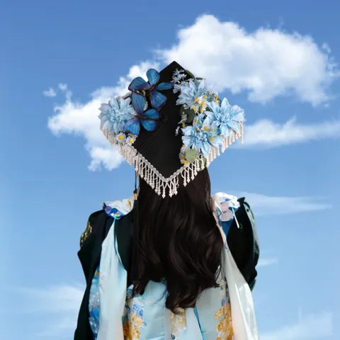Floral Decoration Graduation Cap With Pearl Tassel Retro Square Academic Mortarboard Hat For University Celebration Ceremony Party Dress Up Photography Accessory