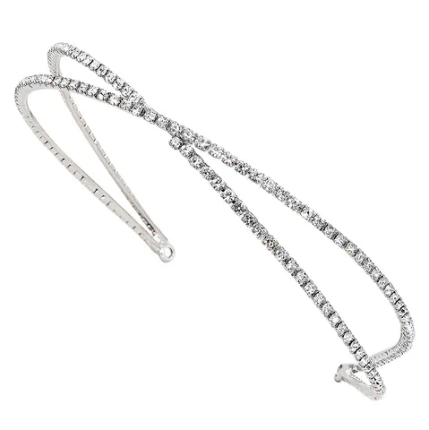 Elegant Alloy Rhinestone Cross Headband Delicate Double Layer Crystal Hairband Bridal Wedding Banquet Hair Accessories For Women