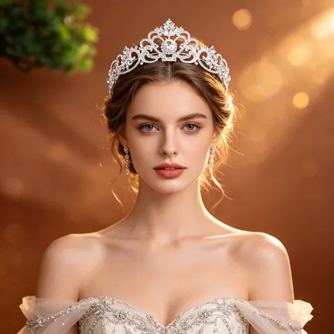 Rhinestone Bridal Tiara Crown Luxury Alloy Crystal Wedding Headpiece Gorgeous Rose Gold Silver Queen Tiara Hair Band For Bride Women