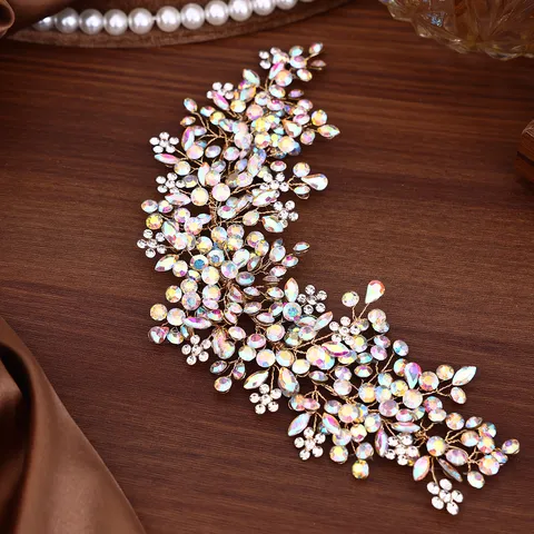 Luxus Legierung Strass Braut Stirnband Handgemacht Wellig Ranke Braut Haarschmuck Krone Für Hochzeit Abschlussball Party Damen Kopfschmuck