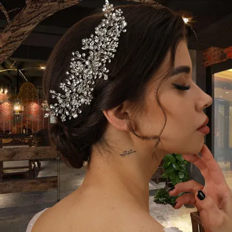 Luxus Legierung Strass Braut Stirnband Handgemacht Wellig Ranke Braut Haarschmuck Krone Für Hochzeit Abschlussball Party Damen Kopfschmuck