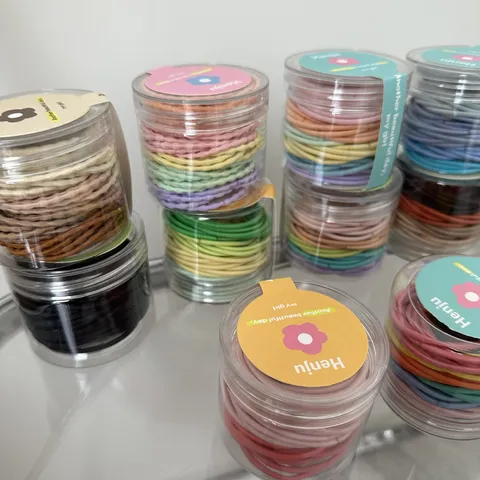 Colorful Hair Ties High Elastic Hair Ropes For Kids Girls Daily Styling Jar Packed Rubber Hair Bands Hair Accessories