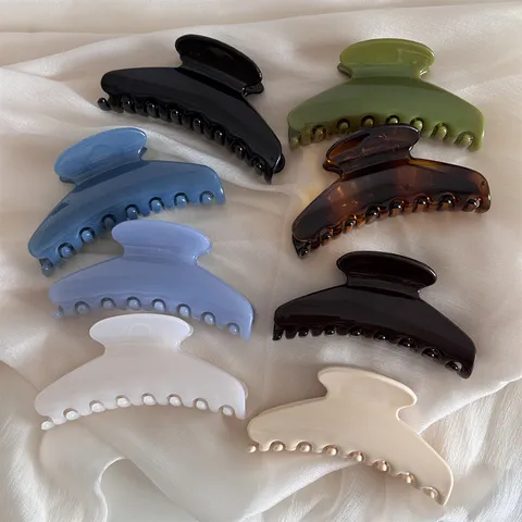 Glossy Curved Hair Claw Sweet Fashion Jelly Resin Shark Clip Daily Hair Styling Accessories For Women