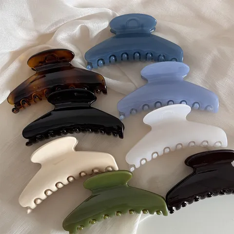 Glossy Curved Hair Claw Sweet Fashion Jelly Resin Shark Clip Daily Hair Styling Accessories For Women