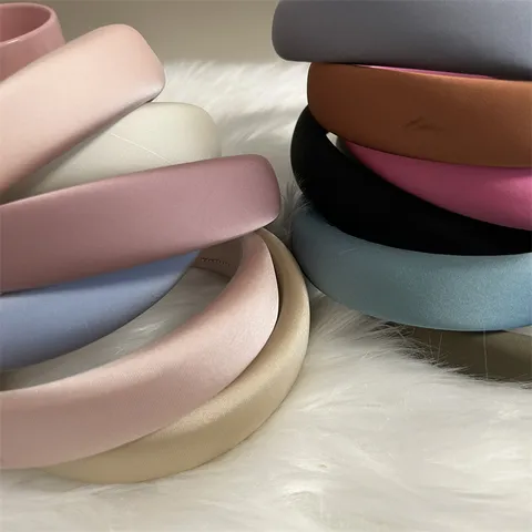 Korean Style Solid Color Wide Fabric Headband High Crown Hair Hoop Elegant Daily Hair Accessories For Women