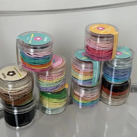Colorful Hair Ties High Elastic Hair Ropes For Kids Girls Daily Styling Jar Packed Rubber Hair Bands Hair Accessories