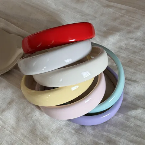 Korean Candy Color Patent Leather Headband Sweet Solid Color High Crown Hair Hoop Women Daily Hair Accessories