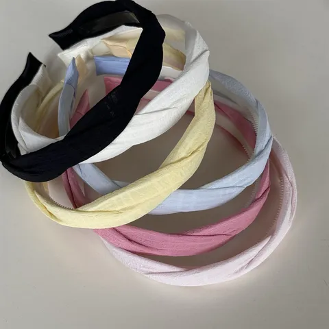Womens Fashion Twist Fabric Headband Solid Color Pleated Hair Hoop Daily Casual Hair Accessories For Women Headwear