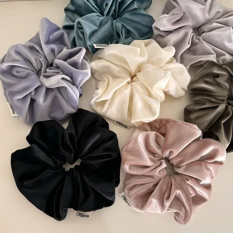 French Vintage Solid Color Velvet Scrunchies High Elastic Hair Ties Elegant Hair Accessories For Women Daily Ponytail Holder