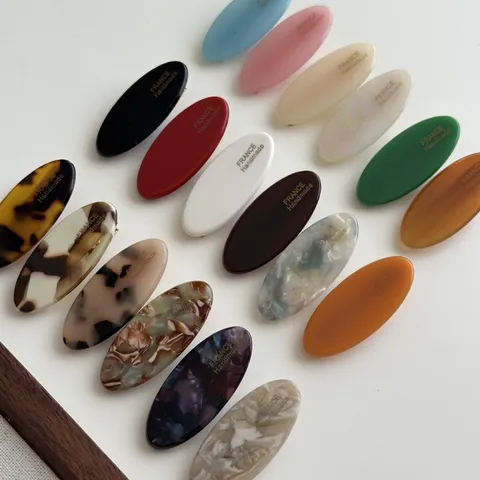 Acetate Oval Hair Clip French Handmade Hairpin Cute Sweet Bangs Clip Hair Accessories for Women