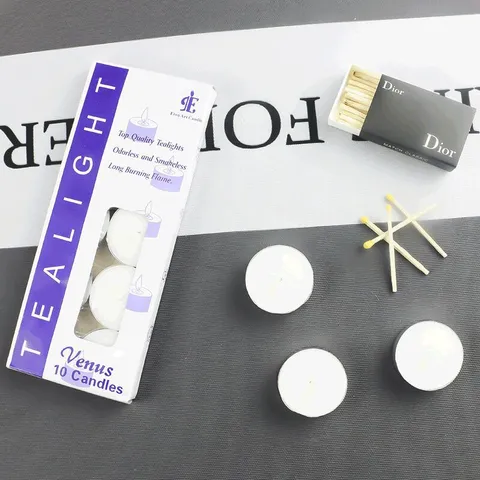 Velas De Té Blancas Velas De Cera De Parafina Sin Humo Para Aromaterapia Horno De Té Decoración De Fiesta En El Hogar