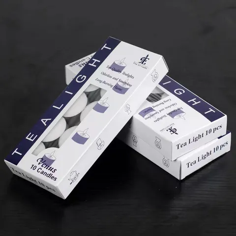Velas de Té de Cera de Parafina Blanca Sin Humo Larga Duración para Decoración del Hogar Fiesta Boda Iluminación