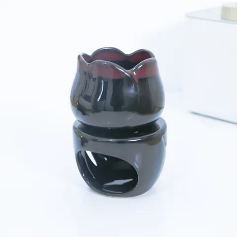 Quemador de Incienso de Vela de Cerámica Esmalte de Horno Lámpara de Aceite Esencial Difusor de Aromaterapia para Dormitorio Decoración del Hogar
