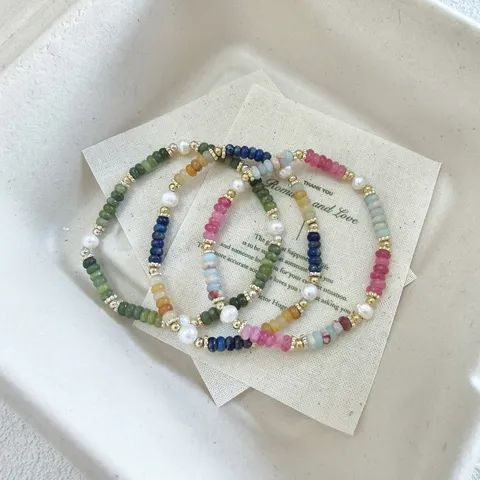 Braccialetto di Perle da Abaco Dolce E Fresco Nuovo Stile Cinese Per Donna Pietra Naturale Perla d'Acqua Dolce Bracciale Bijoux