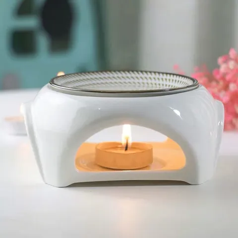 Keramische Kaars Aromatherapie Brander Europese Stijl Essentiële Olie Diffusor Witte Keramische Aroma Lamp Voor Huis Slaapkamer Spa Decor