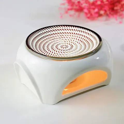 Keramische Kaars Aromatherapie Brander Europese Stijl Essentiële Olie Diffusor Witte Keramische Aroma Lamp Voor Huis Slaapkamer Spa Decor
