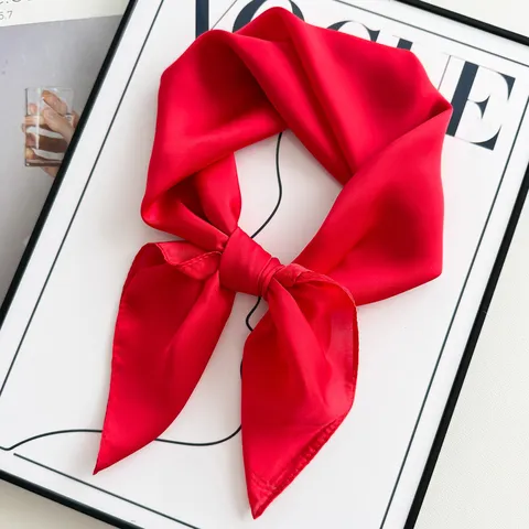 Mujeres Moda Satén Pañuelo Cuadrado Pequeño Color Sólido Elegante Pañuelo De Cuello Ligero Chic Pañuelo De Cabeza Para Uso Diario