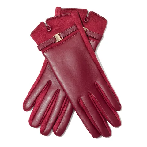 Women Winter Warm Touch Screen Gloves Suede PU Leather Fleece Lined Cold Weather Driving Cycling Gloves