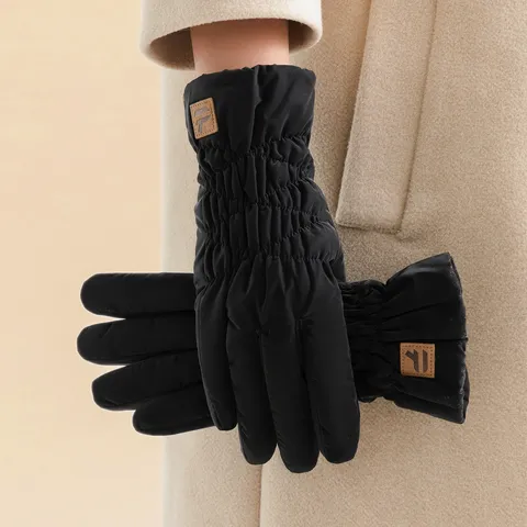 Guantes Térmicos de Invierno para Mujer Impermeables A Prueba de Viento Mitones de Algodón de Plumón Gruesos