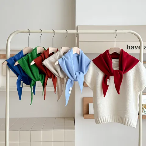 Vrouwen Winter Warm Wol Driehoek Sjaal Effen Kleur Kasjmier Gevoel Omslagdoek Nekbescherming Mode Sjaal