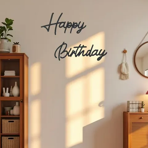 Lettres Joyeux Anniversaire Creuses En Bois Panneau Suspendu Mural Décoration De Maison De Fête Artisanat