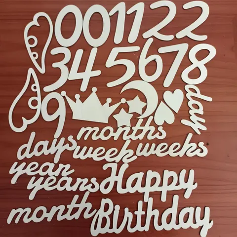 Accesorios De Fotografía De Hito Recién Nacido De Madera Cortado Por Láser Bebé Hito Mensual Números De Madera Y Conjunto De Letras