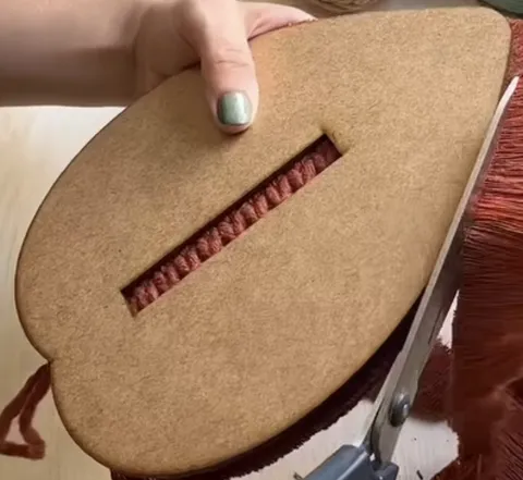 Modèle de Tissage de Feuilles de Plantes en Bois Outil de Bricolage Macramé Frange Buis Naturel Ornement de Décoration d'Intérieur