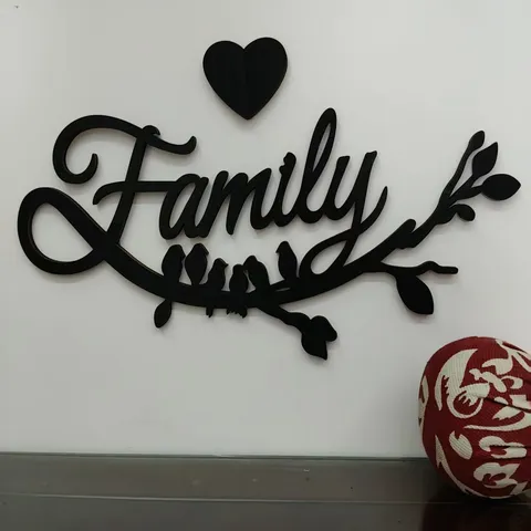 Wooden Family Wall Sign Hanging Decor With Bird And Branch Cutout Rustic Wood Art For Home Living Room Decoration