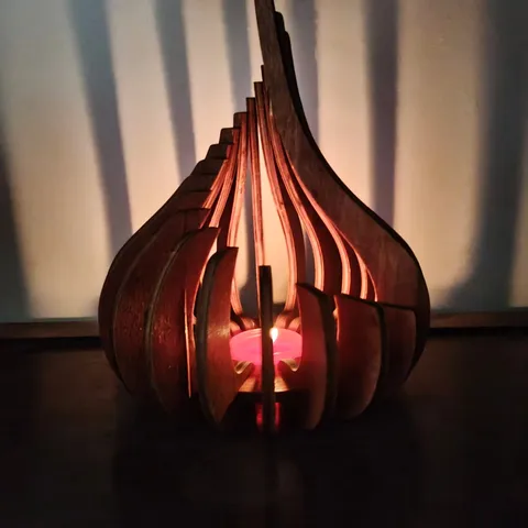 Bougeoir Lotus DIY en Bois Support de Chauffe-Plat Creux Décoration de Maison Moderne Minimaliste Cadeau d'Artisanat