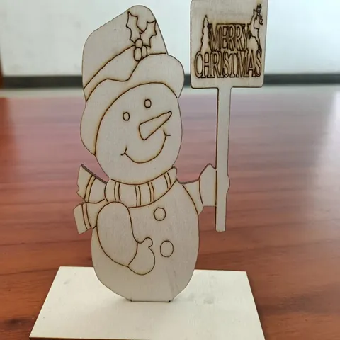 Décoration de Table de Noël en Bois Emboîtement DIY Bonhomme de Neige Père Noël Ornement Fête Maison Bureau Décoration Cadeau